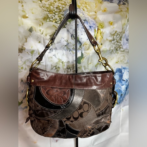 Coach Est. 1941 Zoe Vintage Mosaic Leather Signature Patchwork hobo purse EUC - Picture 5 of 17